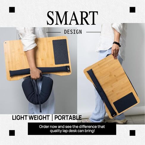 Lap desks for Adults,Adjustable Laptop Desk with Pillow Cushion,Fits up to 16'', Portable Laptop Desk for Bed/Couch/Car, Extra Large Lap Desk with Detachable Cushions, Travel Lap Desk,Dorm Essentials in Saudi Arabia