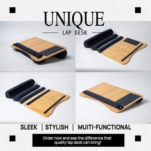 Lap desks for Adults,Adjustable Laptop Desk with Pillow Cushion,Fits up to 16'', Portable Laptop Desk for Bed/Couch/Car, Extra Large Lap Desk with Detachable Cushions, Travel Lap Desk,Dorm Essentials in Saudi Arabia
