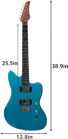 KGD Jazzmaster Mahogany Solid Body Electric Guitar,Roasted Maple Neck and Rosewood fingerboard,Bone Nut,6-String H-H Guitar,Professional/Full Size/Electric Guitars for Adults in Saudi Arabia