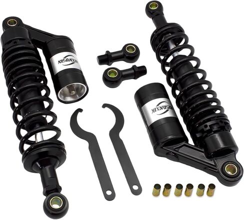 Universal 320mm Shock Absorber, Damping System for Street Bikes, Go Karts, Scooters & ATVs, Motorcycle Rear Suspension Upgrade,BLACK in Saudi Arabia