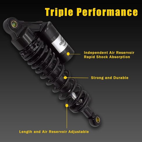 Universal 320mm Shock Absorber, Damping System for Street Bikes, Go Karts, Scooters & ATVs, Motorcycle Rear Suspension Upgrade,BLACK in Saudi Arabia