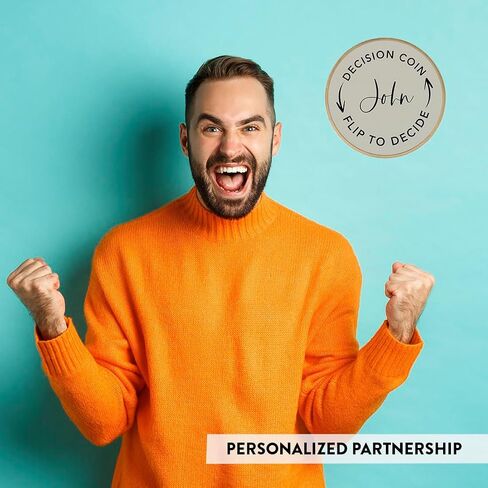 Andaz Press Personalized Couple Decision Coin Gifts, Custom Flip to Decide Coin, Decision Maker Coin, Funny Couple Gift for Boyfriend, Girlfriend, Husband, Wife, Men, Women, Includes Keychain Holder in Saudi Arabia