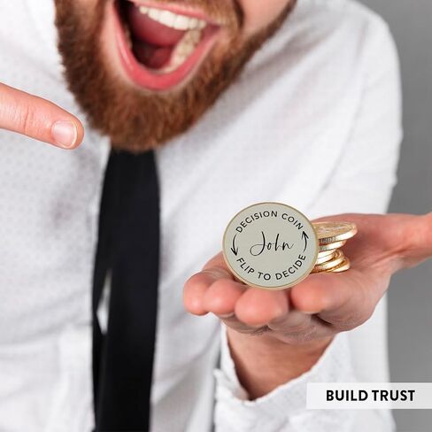 Andaz Press Personalized Couple Decision Coin Gifts, Custom Flip to Decide Coin, Decision Maker Coin, Funny Couple Gift for Boyfriend, Girlfriend, Husband, Wife, Men, Women, Includes Keychain Holder in Saudi Arabia