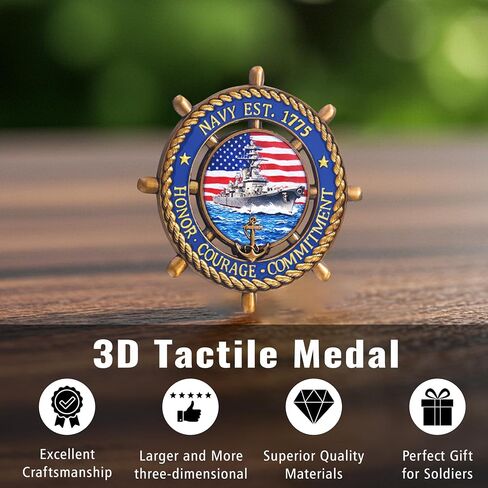 عملة LParkin US Navy Challenge مع Sailor's Creed، عملة بحرية أمريكية مزدوجة الجوانب مقاس 2.36 بوصة، هدية عسكرية تذكارية للمحاربين القدامى والبحارة وهواة الجمع in Saudi Arabia