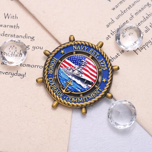 عملة LParkin US Navy Challenge مع Sailor's Creed، عملة بحرية أمريكية مزدوجة الجوانب مقاس 2.36 بوصة، هدية عسكرية تذكارية للمحاربين القدامى والبحارة وهواة الجمع in Saudi Arabia