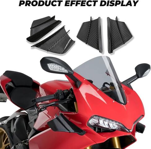 Motorcycle Fairing Winglets for Suzuki GSXR 1000 2007-2008 (K7-K8) – Carbon Fiber Style Aerodynamic Wing Spoilers, Universal Side Fairings Wind Wings – Lightweight & Durable,A in Saudi Arabia