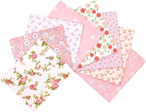 8 Pcs Floral Cotton Fabric - Precut Quilt Sewing Quilting Fabric (19.6x19.6in) in Saudi Arabia