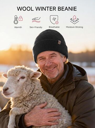 TRENDOUX Wool Beanie for Men Women: Knit Cuffed Beanie Unisex Stocking Cap Soft Daily Winter Hat Skull Cap in Saudi Arabia