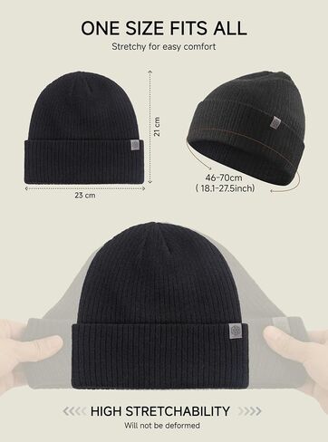 TRENDOUX Wool Beanie for Men Women: Knit Cuffed Beanie Unisex Stocking Cap Soft Daily Winter Hat Skull Cap in Saudi Arabia