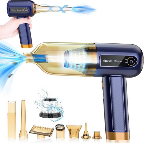 Car Vacuum Cleaner, 15000PA Mini Portable Handheld Car Vacuum Rechargeable Dust Buster, Wireless Air Blower, LED Display Powerful Cordless Vacuum Cleaner for Home Pet Hair Office in Saudi Arabia