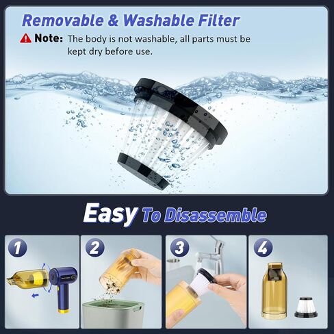 Car Vacuum Cleaner, 15000PA Mini Portable Handheld Car Vacuum Rechargeable Dust Buster, Wireless Air Blower, LED Display Powerful Cordless Vacuum Cleaner for Home Pet Hair Office in Saudi Arabia
