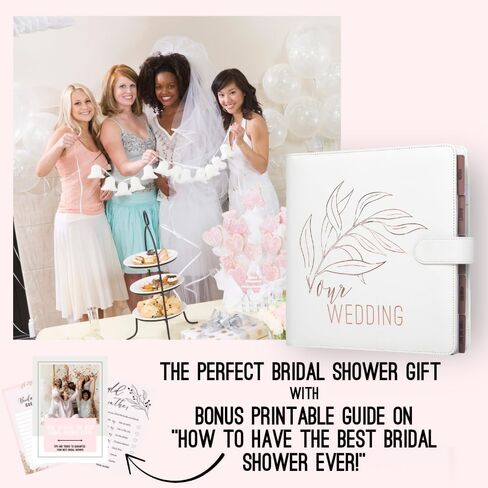 Wedding Planner Book and Organizer for Bride - Perfect Engagement Gift for Newly Engaged - Future Mrs Wedding Planning Binder with Rose Gold Accents, Tabs, Checklists - Bride to Be Gift in Kuwait