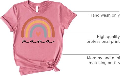 Olive Loves Apple Mommy & Me Matching Rainbow Heart Cursive Shirts & Bodysuits for Kids & Adults in Kuwait