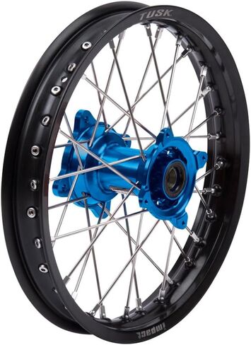 عجلة Tusk Impact الكاملة - خلفية مقاس 16 × 1.85 حافة سوداء/قضبان فضية/محور أزرق متوافق مع Husqvarna TC 85 19/16 2018-2020 in Saudi Arabia
