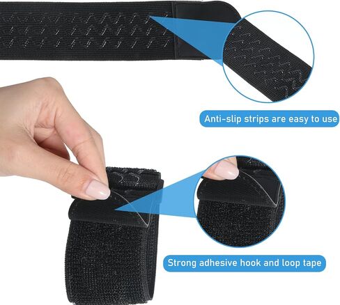 Black Boot Straps, 2 PCS Elastic Polyester Ankle Straps for Cowboy Boots Adjustable Boots Bands Self-adhesive Trousers Blouses Elastic Strap Band with Hook and Loop for Hiking Fishing Hunting in Saudi Arabia