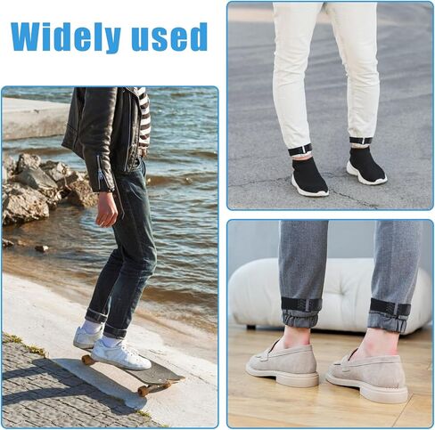 Black Boot Straps, 2 PCS Elastic Polyester Ankle Straps for Cowboy Boots Adjustable Boots Bands Self-adhesive Trousers Blouses Elastic Strap Band with Hook and Loop for Hiking Fishing Hunting in Saudi Arabia