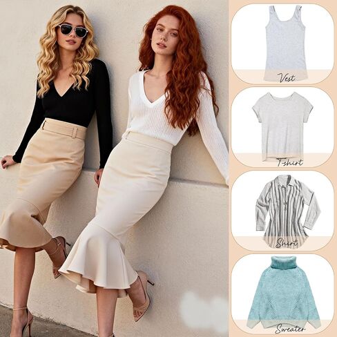 Boao 2 Pcs Shirt Tuck Band Women Tuck Adjustable Band Tucking Sweaters Shirts Belly Leak Elastic Crop Belts for Women(Black) in Saudi Arabia
