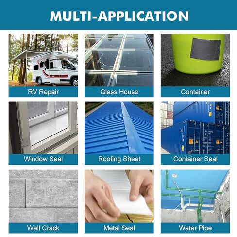 شريط بوتيل من الألومنيوم المقاوم للماء في الهواء الطلق، 3.94 بوصة × 16.4 قدم × 5/128 بوصة، شريط مانع للتسرب RV/البحرية، إيقاف تسرب سقف العربة، إصلاح ورقة التسقيف، ختم القارب، مقاوم للطقس ومتين in Kuwait