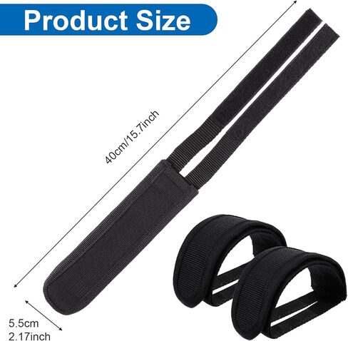 2 Pair Bike Toe Clips Strap, Bicycle Pedal Straps, Black Bicycle Feet Straps for Fixed Gear Bike Pedals and Cleats Parts in Saudi Arabia