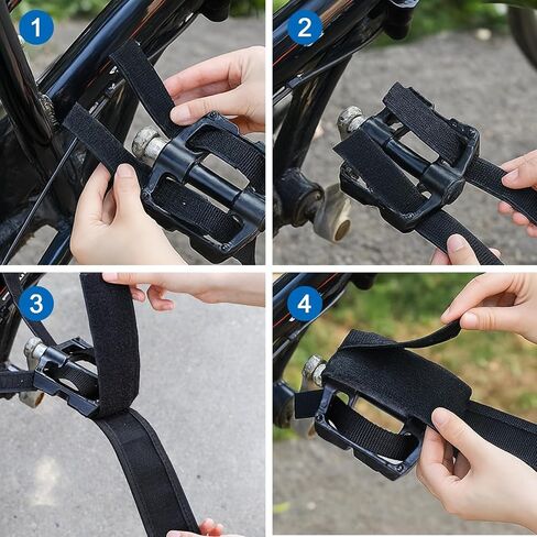 2 Pair Bike Toe Clips Strap, Bicycle Pedal Straps, Black Bicycle Feet Straps for Fixed Gear Bike Pedals and Cleats Parts in Saudi Arabia