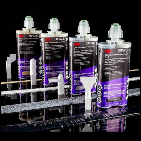 3M OEM Match Epoxy Seam Sealer 08524، أبيض، 200 مل، إيبوكسي للسيارات من جزأين، متوسط ​​الجسم، علاج سريع، للسيارات المعدنية العارية أو الأسطح المعدة in Saudi Arabia