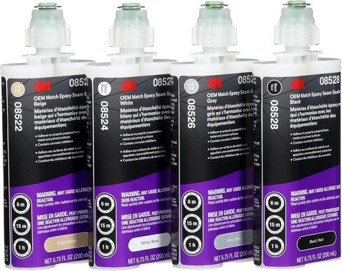 3M OEM Match Epoxy Seam Sealer 08524، أبيض، 200 مل، إيبوكسي للسيارات من جزأين، متوسط ​​الجسم، علاج سريع، للسيارات المعدنية العارية أو الأسطح المعدة in Saudi Arabia
