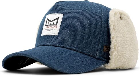 melin A-Game Brick Lumberjack Thermal, Medium Blue Denim, Winter Strapback Hat with Adjustable Ear Flaps, Cold-Weather Caps for Men & Women, Medium-Large in Kuwait