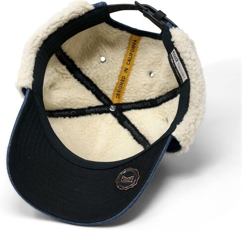 melin A-Game Brick Lumberjack Thermal, Medium Blue Denim, Winter Strapback Hat with Adjustable Ear Flaps, Cold-Weather Caps for Men & Women, Medium-Large in Kuwait