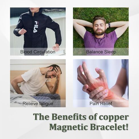Copper Bracelet for Men 99.99% Pure Copper Cross Bracelet Magnetic Therapy Chain Link Bracelet Memorial Day Gift Christian Adjustable Jewelry in Kuwait