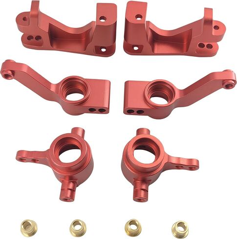 كتل العجلات من الألومنيوم RC Car C-Hubs، وكتل التوجيه ومجموعة حاملات المحور الخلفي لـ 1/10 Slash 4X4، Stampede 4X4، Rustler 4WD، استبدال الأجزاء #6837#6832#1952 (أحمر) in Saudi Arabia