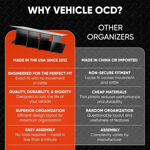 OCD للمركبة - مقسم وحدة التحكم المركزية، وصينية، ومنظم صندوق القفازات لسيارة Toyota Tacoma (2016-2023) - صنع في الولايات المتحدة الأمريكية in Saudi Arabia