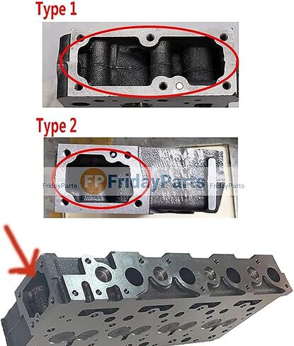 رأس أسطوانة FridayParts 15401-03040 1540103040 متوافق مع محرك Kubota V1500 V1501 V1502 (رأس الأسطوانة الكامل (مع الصمامات والينابيع)، النوع 2) in Saudi Arabia