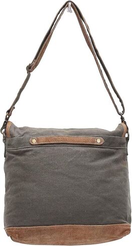 USA Stamp Upcycled Canvas and Genuine Leather Crossbody Bag in Saudi Arabia
