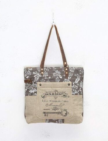 USA Stamp Upcycled Canvas and Genuine Leather Crossbody Bag in Saudi Arabia
