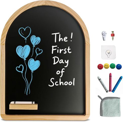 Curved Balckboard, 11.8″x15.7″ Magnetic Chalkoard, Pine Frame, Wall Mounted, with Four Magnets and Writing Pens, Easy to Erase, Holiday Gift, Writing Board, Home, School, Coffee Shop in Saudi Arabia