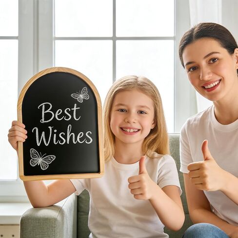 Curved Balckboard, 11.8″x15.7″ Magnetic Chalkoard, Pine Frame, Wall Mounted, with Four Magnets and Writing Pens, Easy to Erase, Holiday Gift, Writing Board, Home, School, Coffee Shop in Saudi Arabia