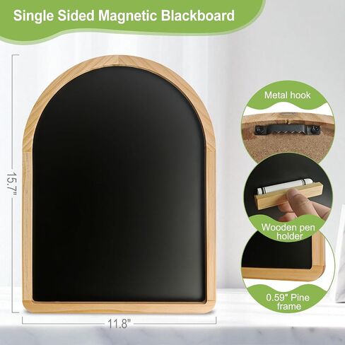 Curved Balckboard, 11.8″x15.7″ Magnetic Chalkoard, Pine Frame, Wall Mounted, with Four Magnets and Writing Pens, Easy to Erase, Holiday Gift, Writing Board, Home, School, Coffee Shop in Saudi Arabia