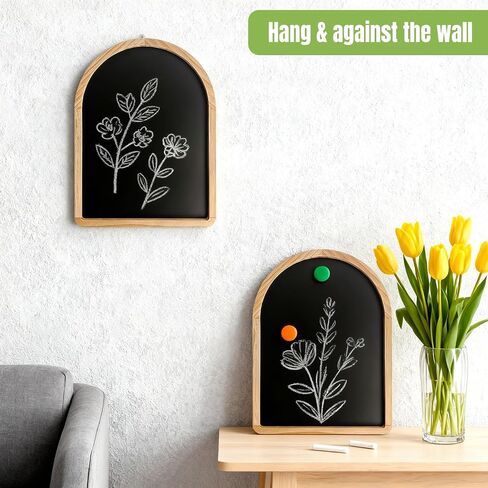 Curved Balckboard, 11.8″x15.7″ Magnetic Chalkoard, Pine Frame, Wall Mounted, with Four Magnets and Writing Pens, Easy to Erase, Holiday Gift, Writing Board, Home, School, Coffee Shop in Saudi Arabia