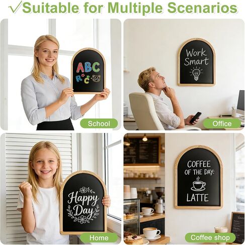 Curved Balckboard, 11.8″x15.7″ Magnetic Chalkoard, Pine Frame, Wall Mounted, with Four Magnets and Writing Pens, Easy to Erase, Holiday Gift, Writing Board, Home, School, Coffee Shop in Saudi Arabia