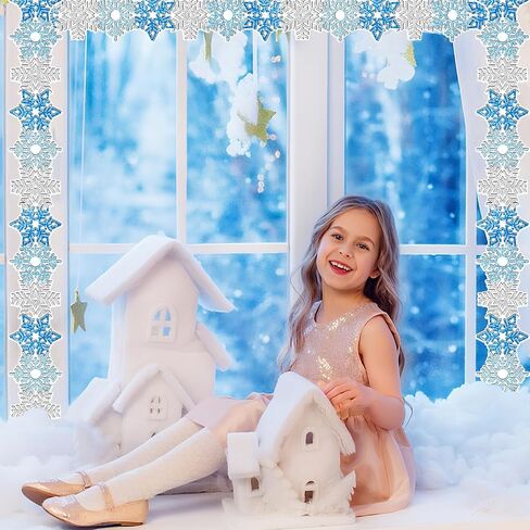65ft Winter Snowflake Bulletin Board Borders, Snowflake Border for Bulletin Board Snowflakes Shape Boarders for Winter Classroom Office Chalkboard Wall Decor in Saudi Arabia