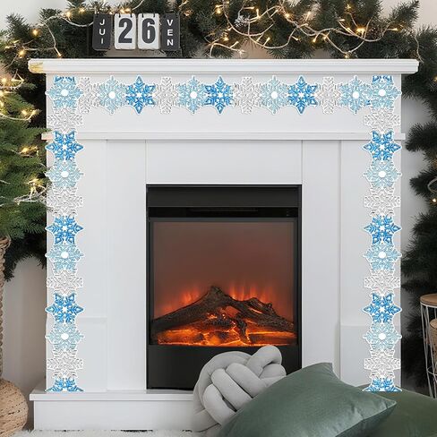 65ft Winter Snowflake Bulletin Board Borders, Snowflake Border for Bulletin Board Snowflakes Shape Boarders for Winter Classroom Office Chalkboard Wall Decor in Saudi Arabia