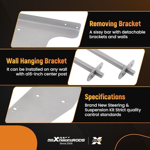 maXpeedingrods Tour Pak Pack Wall Mount Storage Rack Holder for Harley Electra Glide 1997- Passenger Backrest Storage Holder Grey in Saudi Arabia