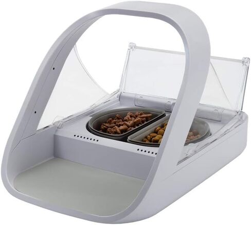 Sure Petcare -SureFlap - SureFeed - وحدة تغذية الحيوانات الأليفة ذات الرقاقة الدقيقة - وحدة تغذية الحيوانات الأليفة الانتقائية التلقائية تجعل أوقات الوجبات خالية من التوتر، ومناسبة لكل من الأطعمة الرطبة والجافة - MPF001 in Kuwait