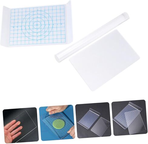 OSALADI 1Set Acrylic Clay Board Pottery Modeling Tools for DIY Crafts Includes Shaped with Solid Acrylic Roller Portable for Home School in Saudi Arabia