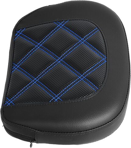 Detachable Leather Sissy Bar Backrest Pad Fits For Harley Touring Electra Glide Road King Street Glide Road Glide 1997-UP,Double Blue Stitching in Saudi Arabia