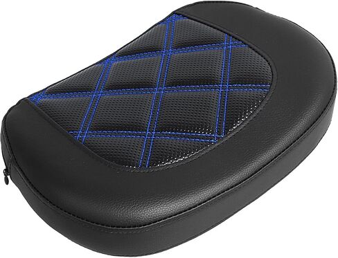 Detachable Leather Sissy Bar Backrest Pad Fits For Harley Touring Electra Glide Road King Street Glide Road Glide 1997-UP,Double Blue Stitching in Saudi Arabia