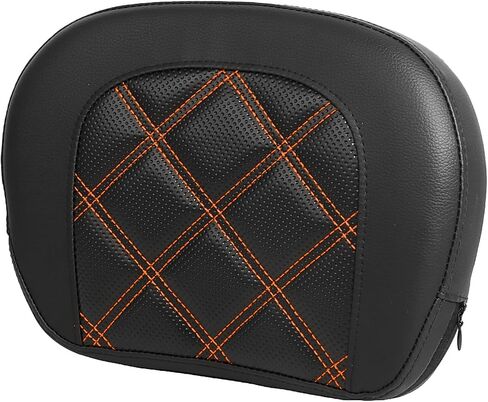 Detachable Leather Sissy Bar Backrest Pad Fits For Harley Touring Electra Glide Road King Street Glide Road Glide 1997-UP,Double Blue Stitching in Saudi Arabia