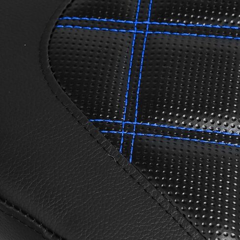 Detachable Leather Sissy Bar Backrest Pad Fits For Harley Touring Electra Glide Road King Street Glide Road Glide 1997-UP,Double Blue Stitching in Saudi Arabia