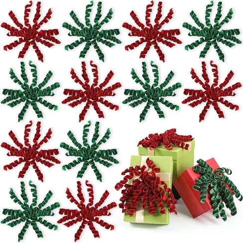 12 Pcs Glitter Velvet Bows for Gift Wrapping 6 Inch Sage Curly Burst Velvet Ribbon Bows Self Adhesive Gift Bow for Presents DIY Crafts Christmas Bridal Shower Wedding Party Favors Decorations in Saudi Arabia