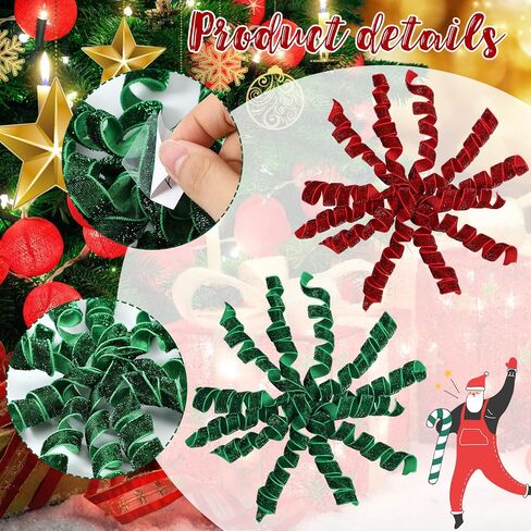 12 Pcs Glitter Velvet Bows for Gift Wrapping 6 Inch Sage Curly Burst Velvet Ribbon Bows Self Adhesive Gift Bow for Presents DIY Crafts Christmas Bridal Shower Wedding Party Favors Decorations in Saudi Arabia